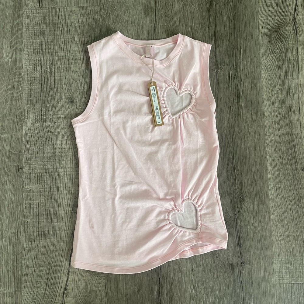 NWT SKIMS Cotton Jersey Heart Tank in CHERRY BLOSSOM sz S - RARE - Picture 3 of 6